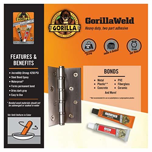 Gorilla Heavy Duty GorillaWeld スチールボンド 2パーツエポキシ ブラック (1パック)_画像3