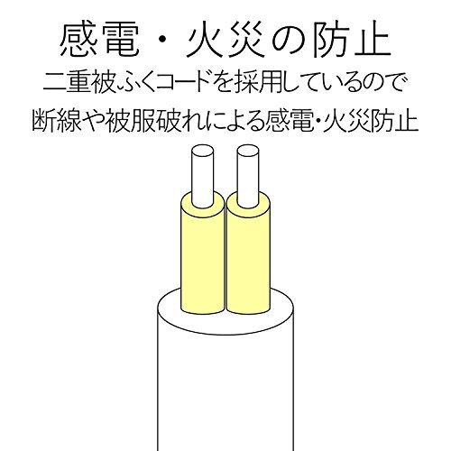 エレコム 電源タップ 雷ガード 一括スイッチ スイングプラグ 6個口 5m ホワイト T-K3A-2650WH_画像8