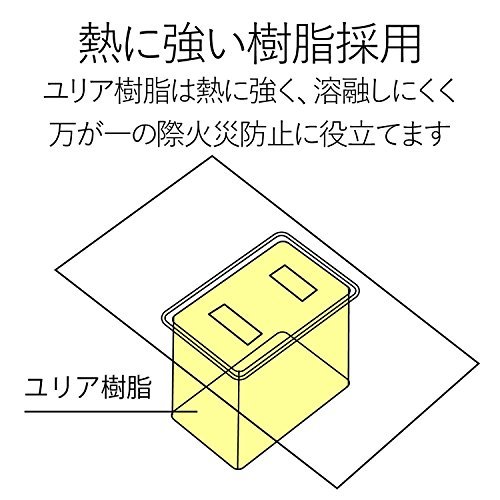 エレコム 電源タップ 雷ガード 一括スイッチ スイングプラグ 6個口 5m ホワイト T-K3A-2650WH_画像7