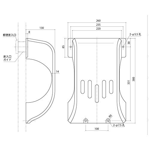 中西産業 メールボックス ベージュ PO-BX-ND_画像2