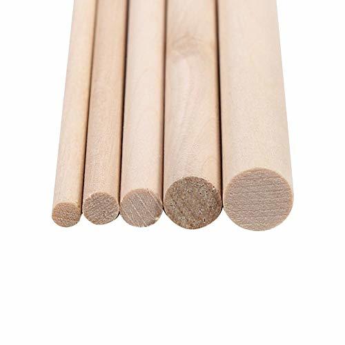 Eboxer 木製スティック 木材 棒木 DIY工具 白木 丸棒材 長さ30CM ５つのサイズを選ぶことができる １０本_画像3