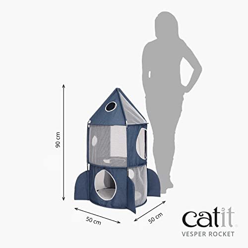 Catit Vesper ロケット 3階建て ハウス 簡単 折りたたみ式 通気性 ベッド 50×50×90cm_画像6