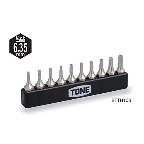 トネ(TONE) T型トルクスビットセット(いじり防止タイプ) BTTH10S ビット差込 内容10点 差込角6.35mm_画像2