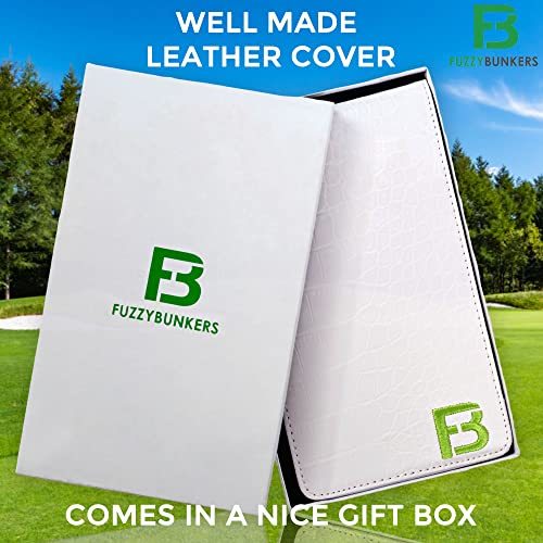 Fuzzy Bunkers ゴルフスコアカードホルダーとヤーデージブックカバー 無料のゴルフ鉛筆付き ダウンロード可能なの画像2