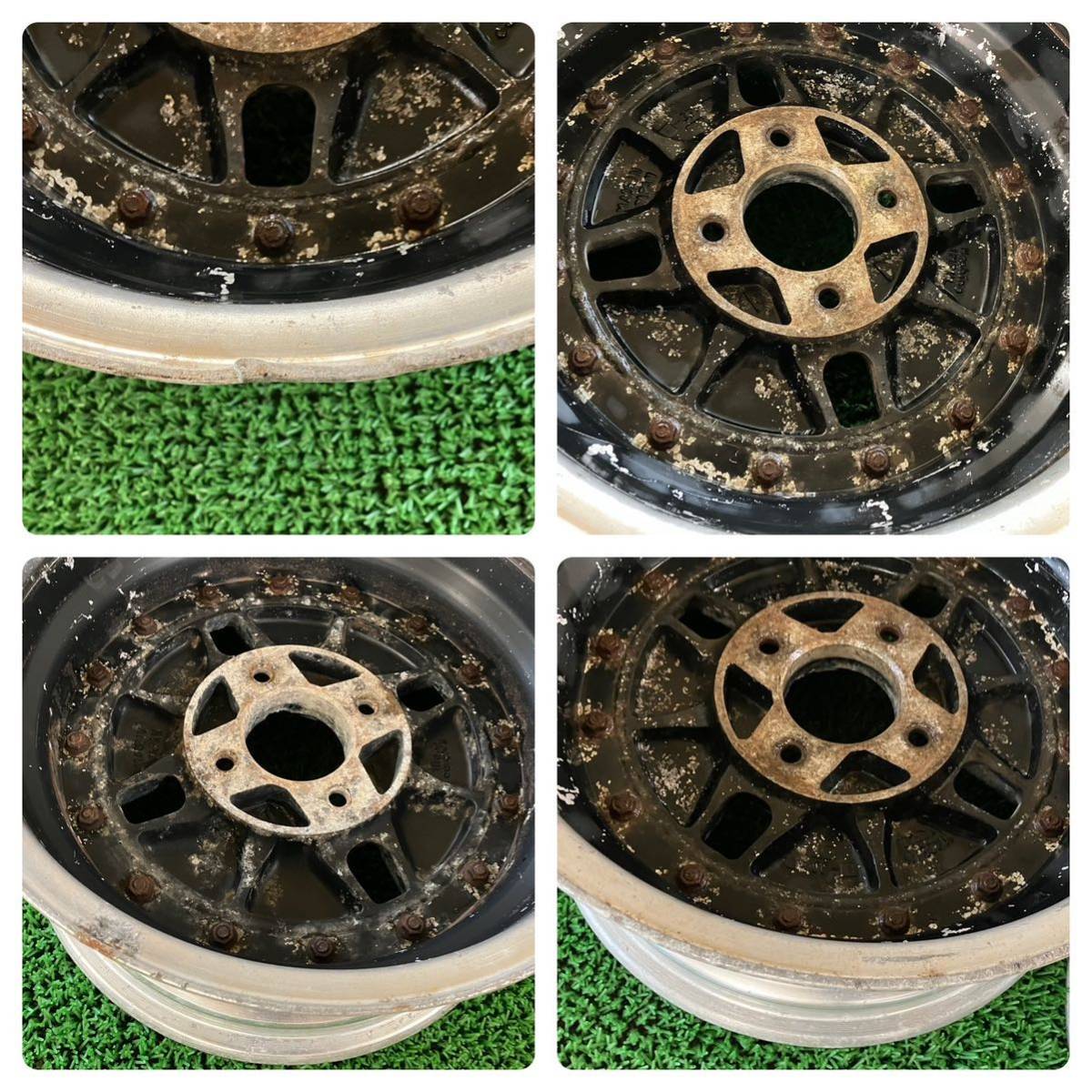 ★HOSHINO RACING ホシノ インパル 当時品 15インチ 15×7J −2mm PCD114.3 4H 2本のみ 中古 ★全体的に状態悪い/ジャンク品 ★送料無料_画像8