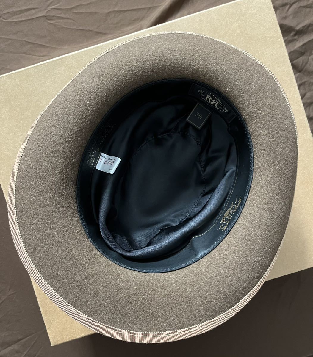 【希少】極美品 RRL Fedora Hat ダブルアールエル フェドラハット 中折れ ハット 帽子 Stetson ラルフローレン ITALY製 7 1/2_画像4