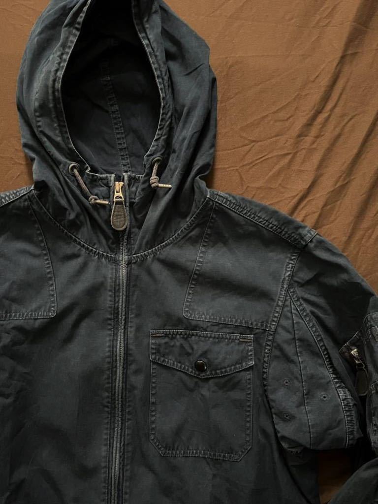 【名作】極美品RRL INDIGO ANORAK HOODED JACKET ダブルアールエル インディゴ ミリタリー アノラック パーカー フライト ジャケット S_画像1