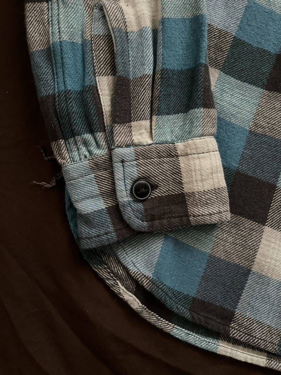 【傑作】極美品 RRL FLANNEL BLOCK CHECK SHIRT ダブルアールエル インディゴ チェック フランネル シャツ ラルフローレン XS_画像4