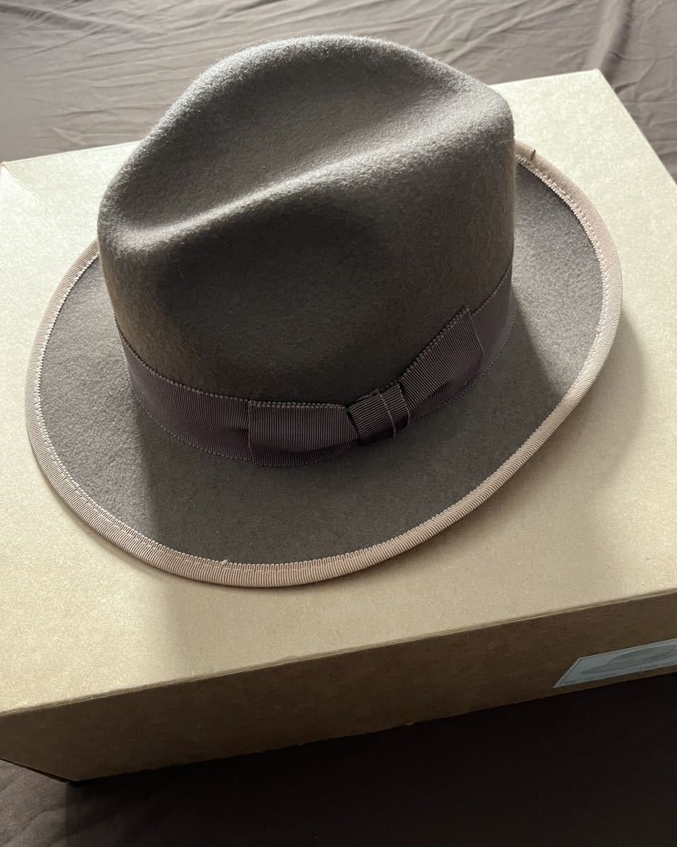 【希少】極美品 RRL Fedora Hat ダブルアールエル フェドラハット 中折れ ハット 帽子 Stetson ラルフローレン ITALY製 7 1/2_画像1