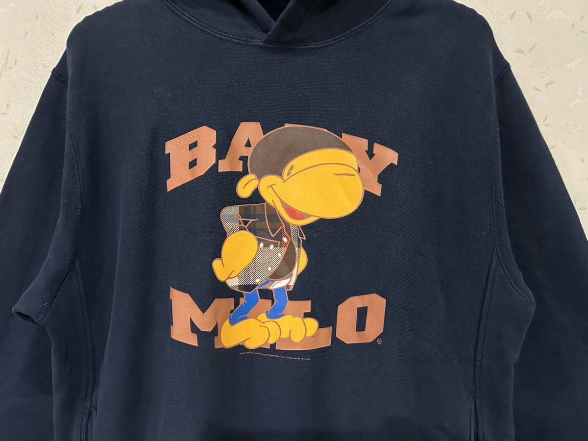 ＊アベイシングエイプ A BATHING APE MILO スウェット プルオーバーパーカー M　　　　　　 BJBD.B_画像3