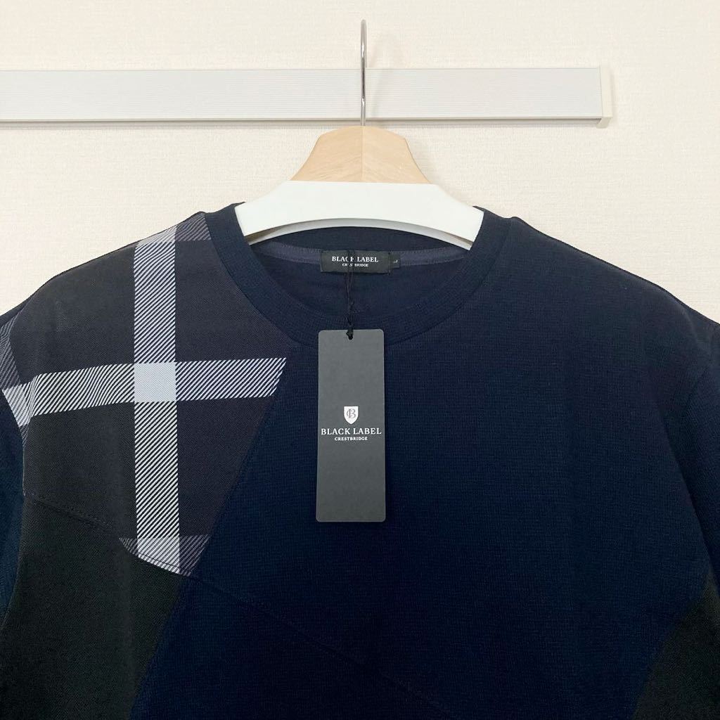 【新品タグ付・定価17,600円】 ブラックレーベルクレストブリッジ 半袖Tシャツ L バーバリー BURBERRY BLACK LABEL CRESTBRIDGE