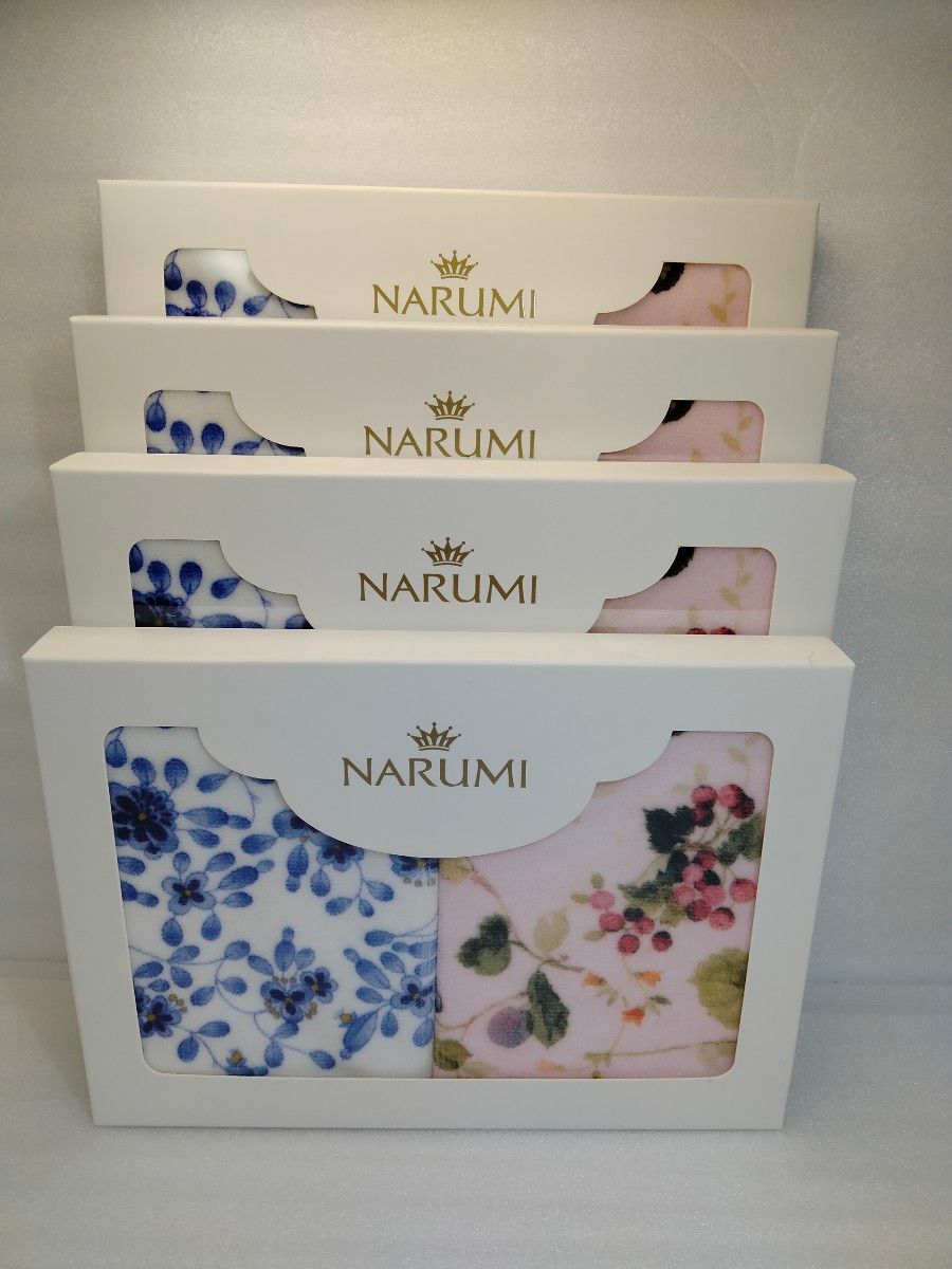 ４セット NARUMI タオルハンカチ 2枚入り ギフトボックス入り ナルミ