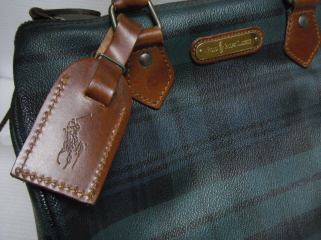 POLO Ralph Lauren Polo Ralph Lauren handbag Mini Boston bag check pattern non-standard-sized mail nationwide equal 710 jpy M5-B