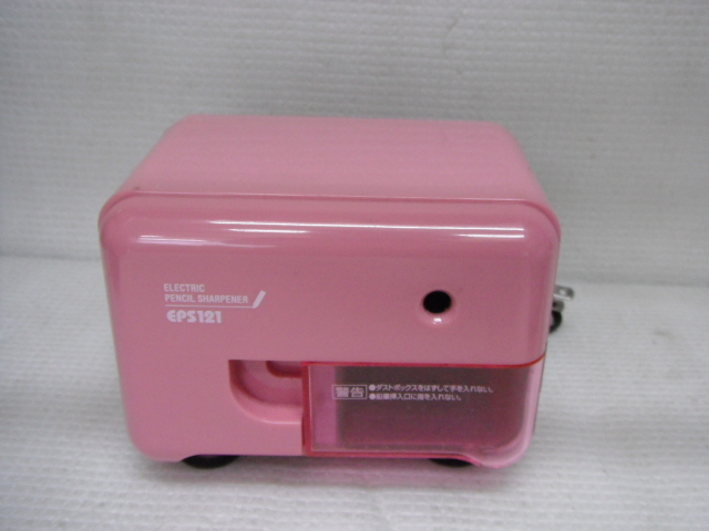 アスカ 電動シャープナー 鉛筆削り器 ピンク EPS121 動作確認済 S4-A_画像1