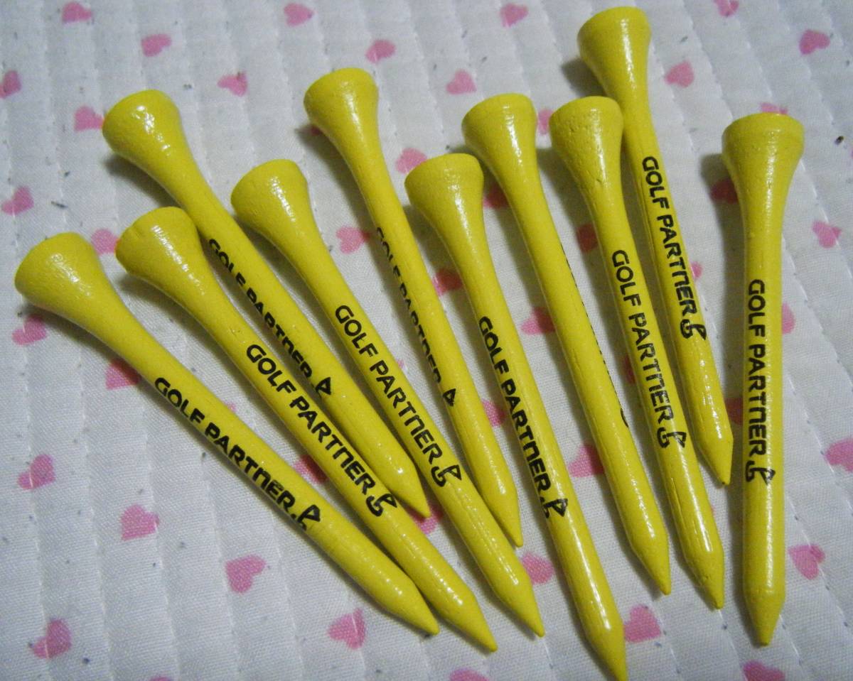  wooden wood ti130ps.@[70 millimeter /10ps.@*63 millimeter /50ps.@*43 millimeter /70ps.@] yellow color Golf Partner /GOLF PATNER original Logo character entering @.. goods 