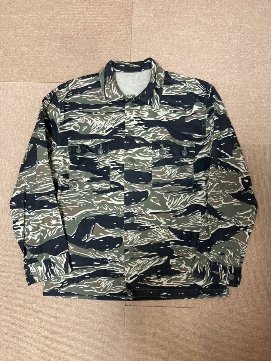  beautiful goods *SESSLERseslaTIGER STRIPE JACKET Tiger stripe long sleeve shirt jacket (US-L) middle rice field shop 