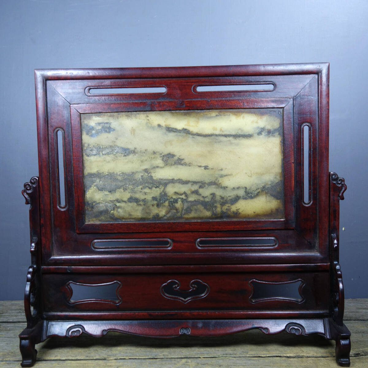 * rare article old warehouse * China Kiyoshi fee . acid branch folding screen ... stone old furniture era thing superfine . China fine art old work of art Z0222