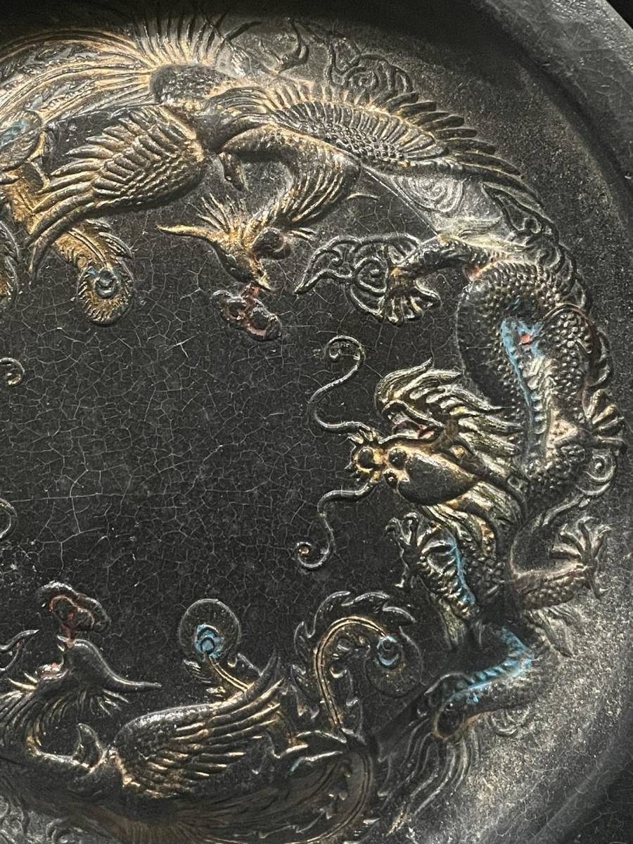 珍品旧蔵*中国四大名硯の一 歙硯 竜鳳墨硯の置物 極細工 文房具 珍品旧蔵*中国四大名硯の一 歙硯 竜鳳墨硯の置物 極細工 文房具