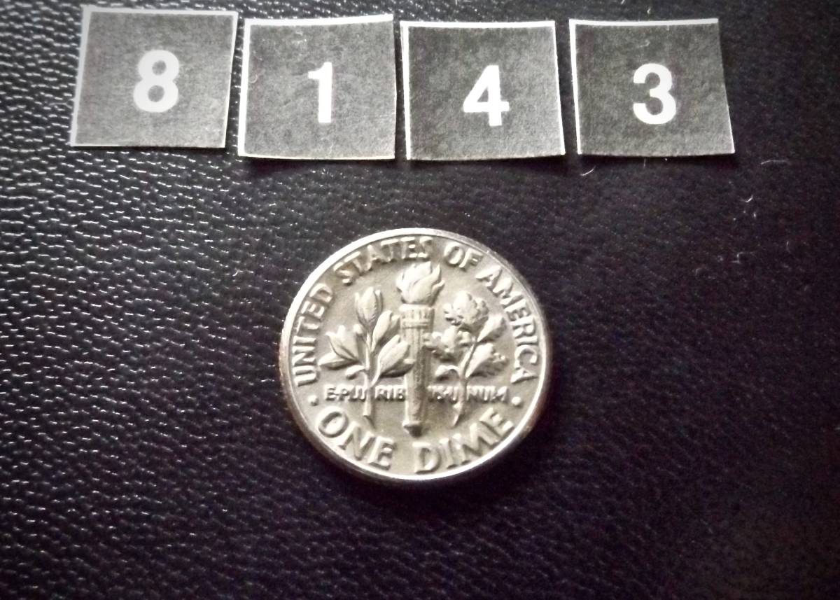 アメリカ合衆国 10セントコイン 1983年 D刻印  送料無料（8143）ルーズベルト USA  お金 貨幣 硬貨 ダイム ドル   の画像2