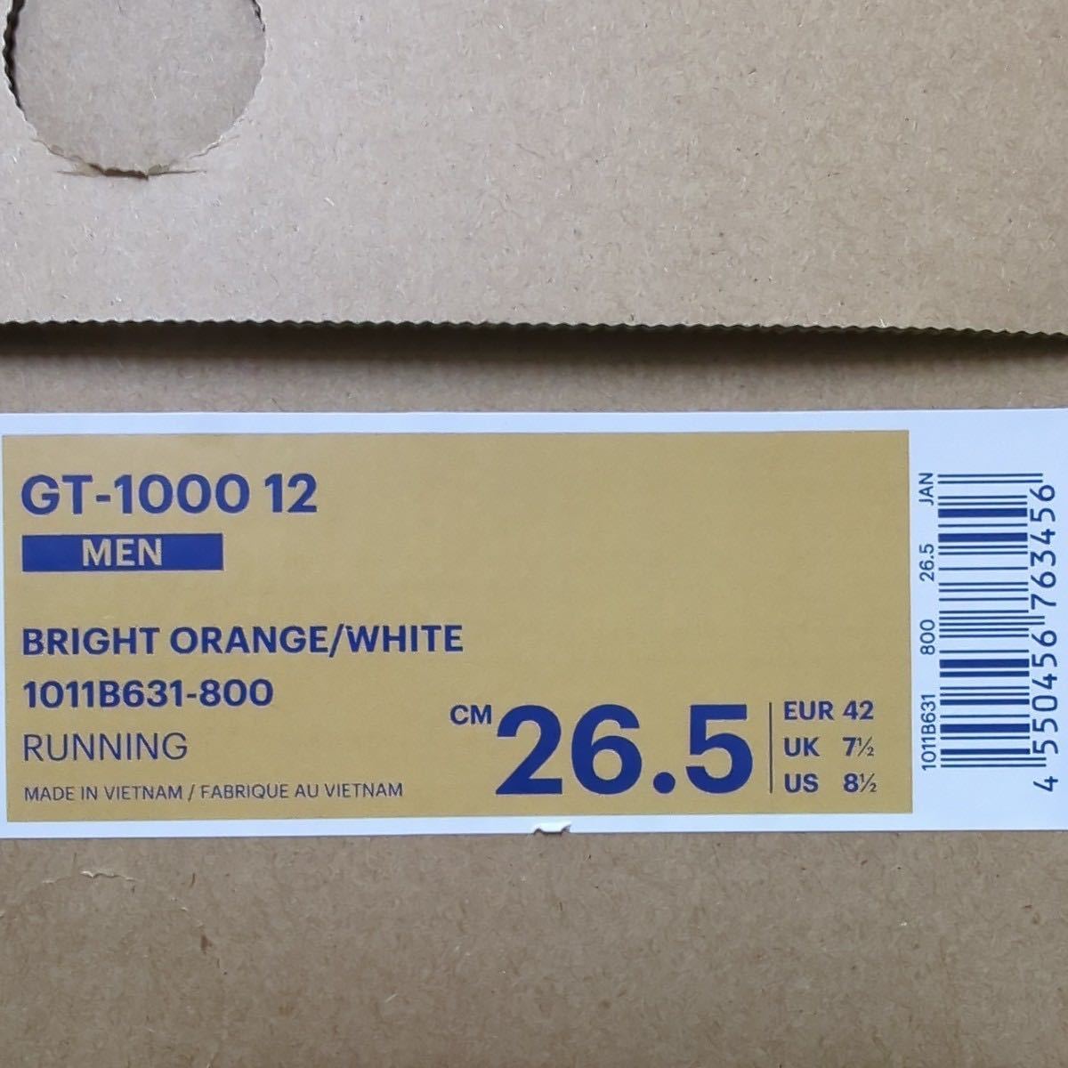 アシックス　GT-1000 12　1011B631-800　オレンジ　26.5cm　新品