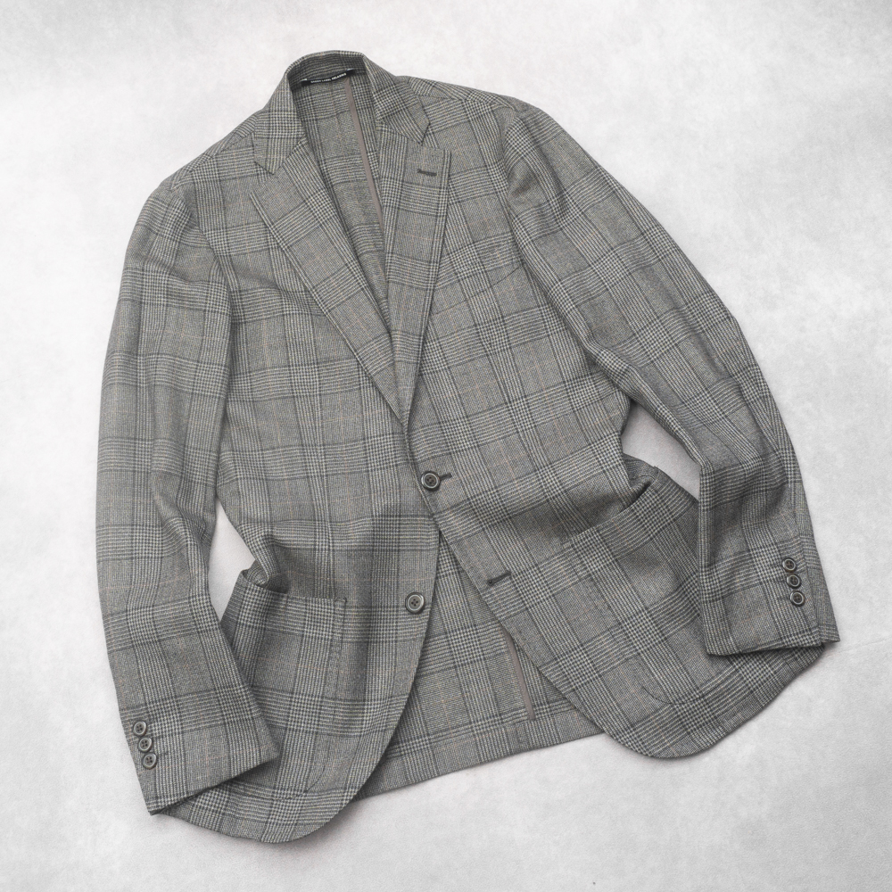 Sartoria Ring × United Arrows GLR tailored jacket 46(M corresponding ) gray / Glenn check ring tea Kett men's control 269
