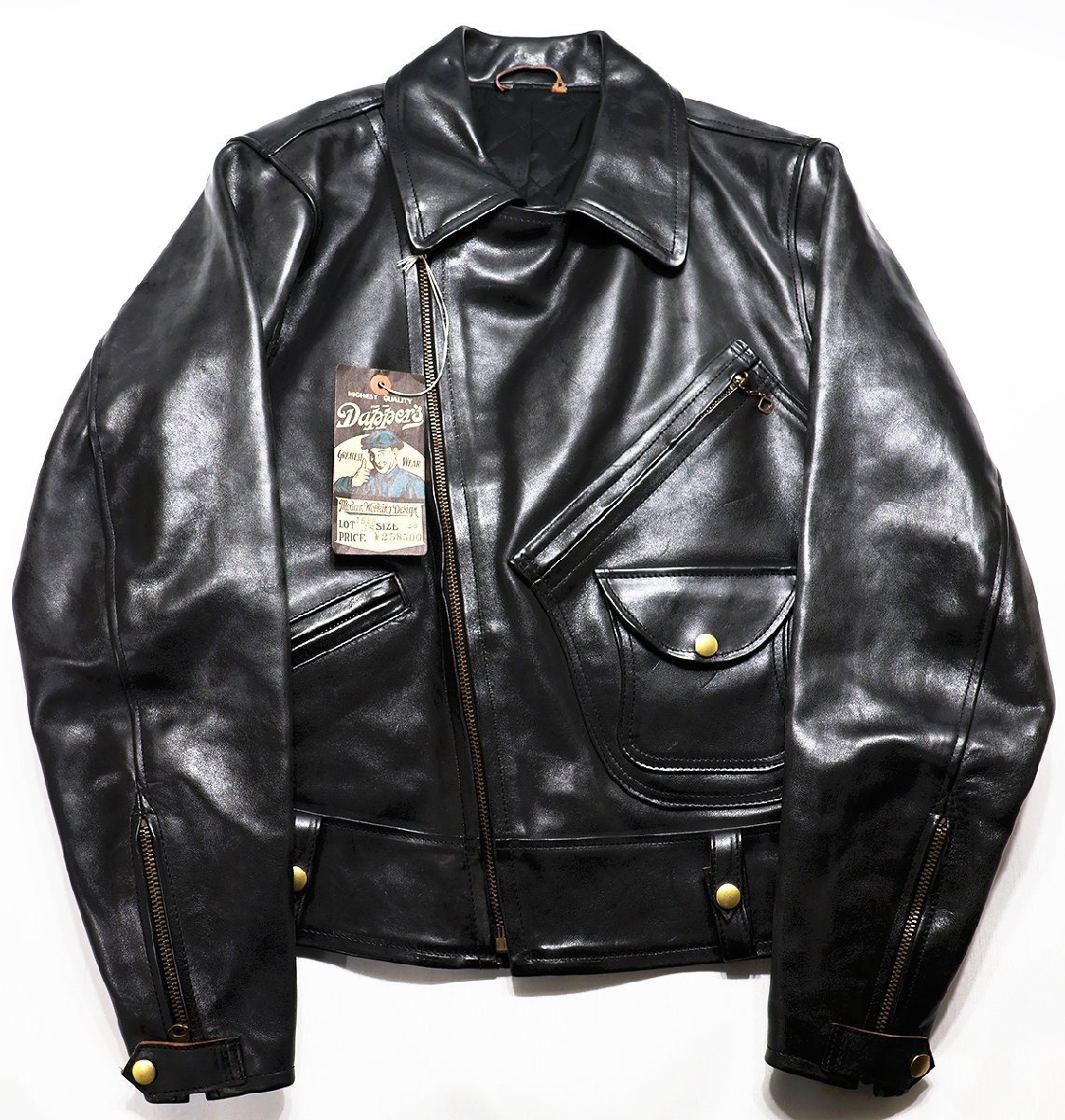 Dapper's (ダッパーズ) Lot 1588JS別注 50's Mortorcycle Leather Sports Jacket / トロ―ジャン ライダースジャケット 未使用品 size 38_画像1