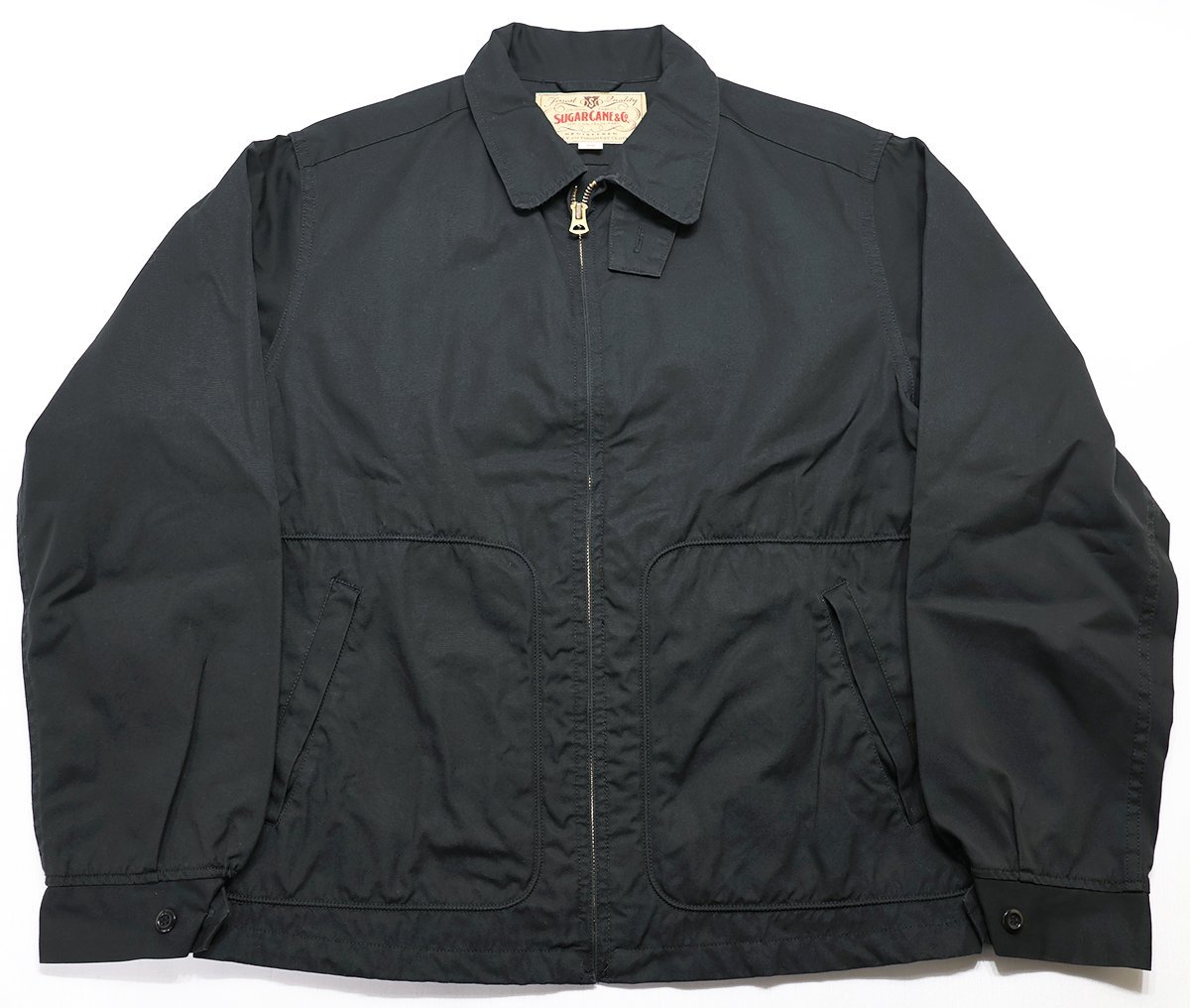 SugarCane (シュガーケーン) Cotton Weather Cloth Sports Jacket / コットン スポーツジャケット sc15293 美品 ブラック size 36_画像1