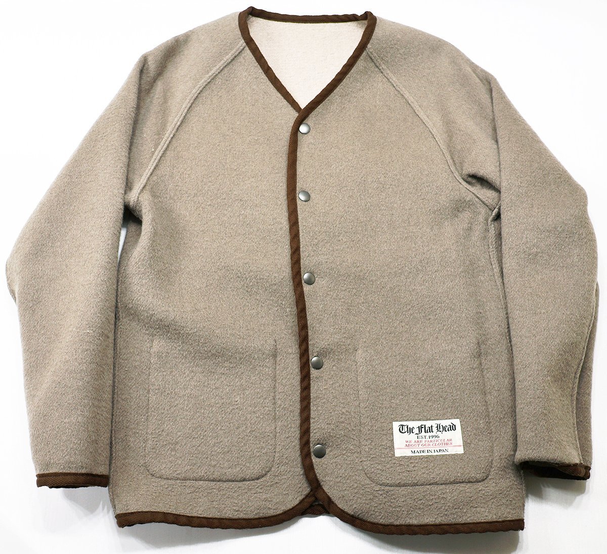 THE FLATHEAD (フラットヘッド) WOOL SHAGGY JACKET / ウール シャギージャケット FN-OJ-W002 美品 ベージュ size 40 / リバーシブル_画像5