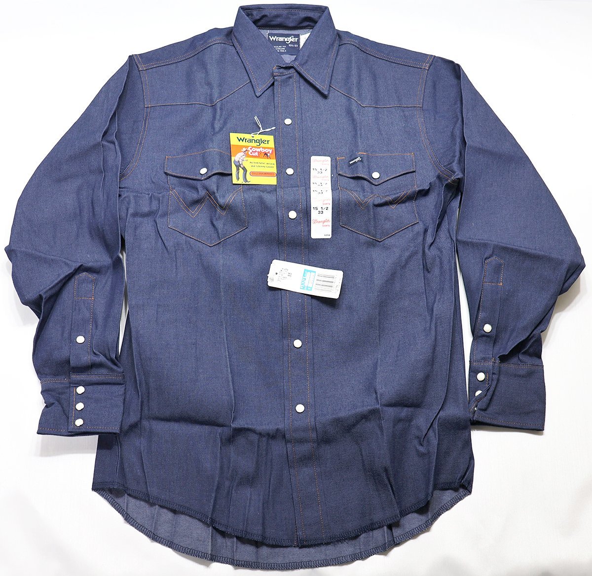 WRANGLER (ラングラー) Lot 70127MW Denim Western Shirt / デニムウエスタンシャツ 未使用品 (リジッド) size 15-1/2 - 33