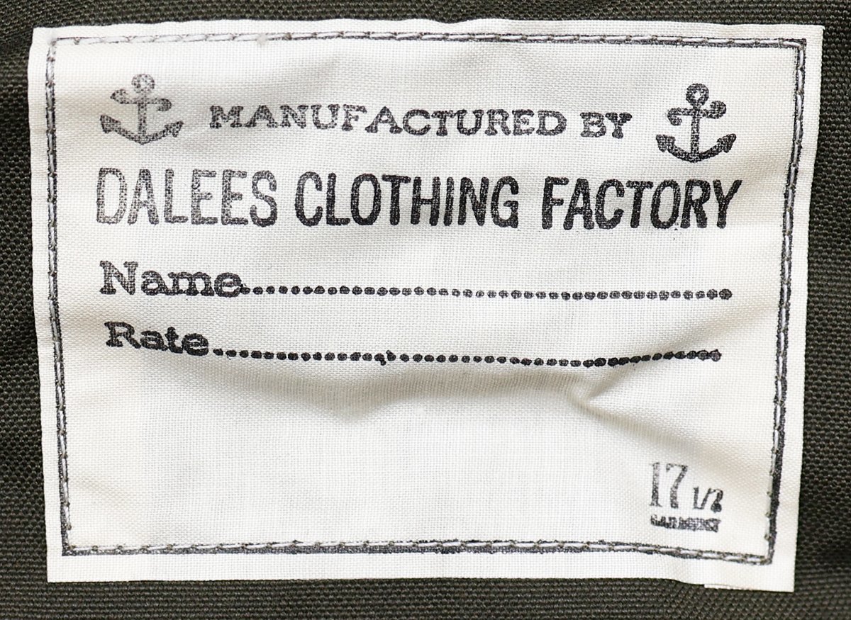 DALEE'S&Co (ダリーズアンドコー) M-222...30s Deck Jacket / パラフィンダック デッキジャケット 未使用品 size 17.5 / デラックスウエア_画像8