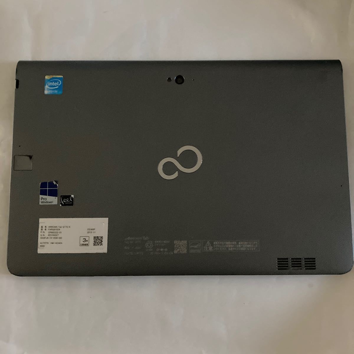 【ジャンク】充電不可 ARROWS Tab Q775/K Windowsタブレット Intel Core i5-5300U 2.3GHz 4GBメモリ 128GB SSD クレードル付き ①_画像2