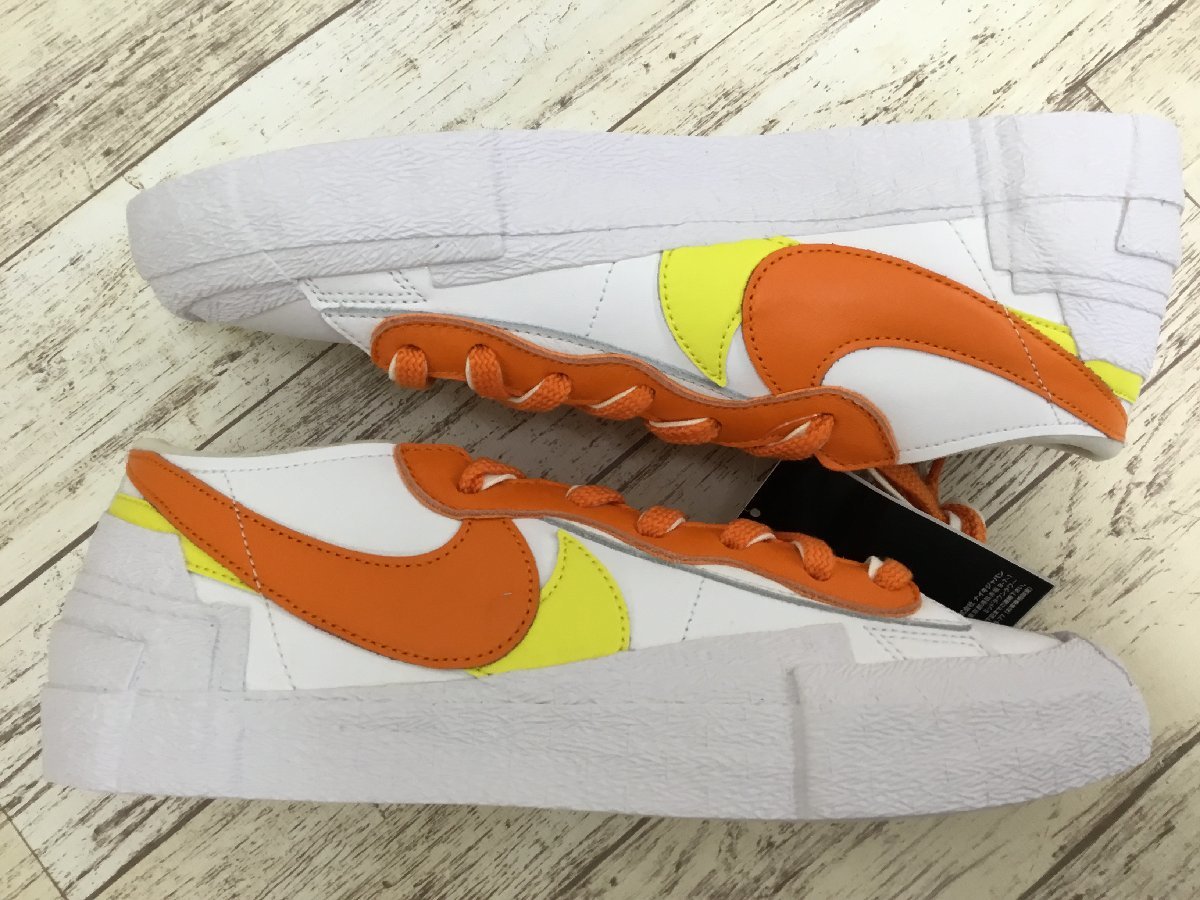 148B SACAI × NIKE BLAZER LOW DD1877-100 サカイ ナイキ ブレザー ホワイト/マグマオレンジ-ホワイト【中古】_画像6