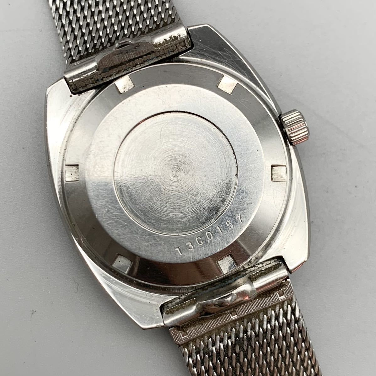 FN11155P【1000円スタート!!】TECHNOS テクノス Hercules ヘラクレス AUTOMATIC 自動巻 メンズ 腕時計 稼働品【早い者勝ち!!】 _画像5