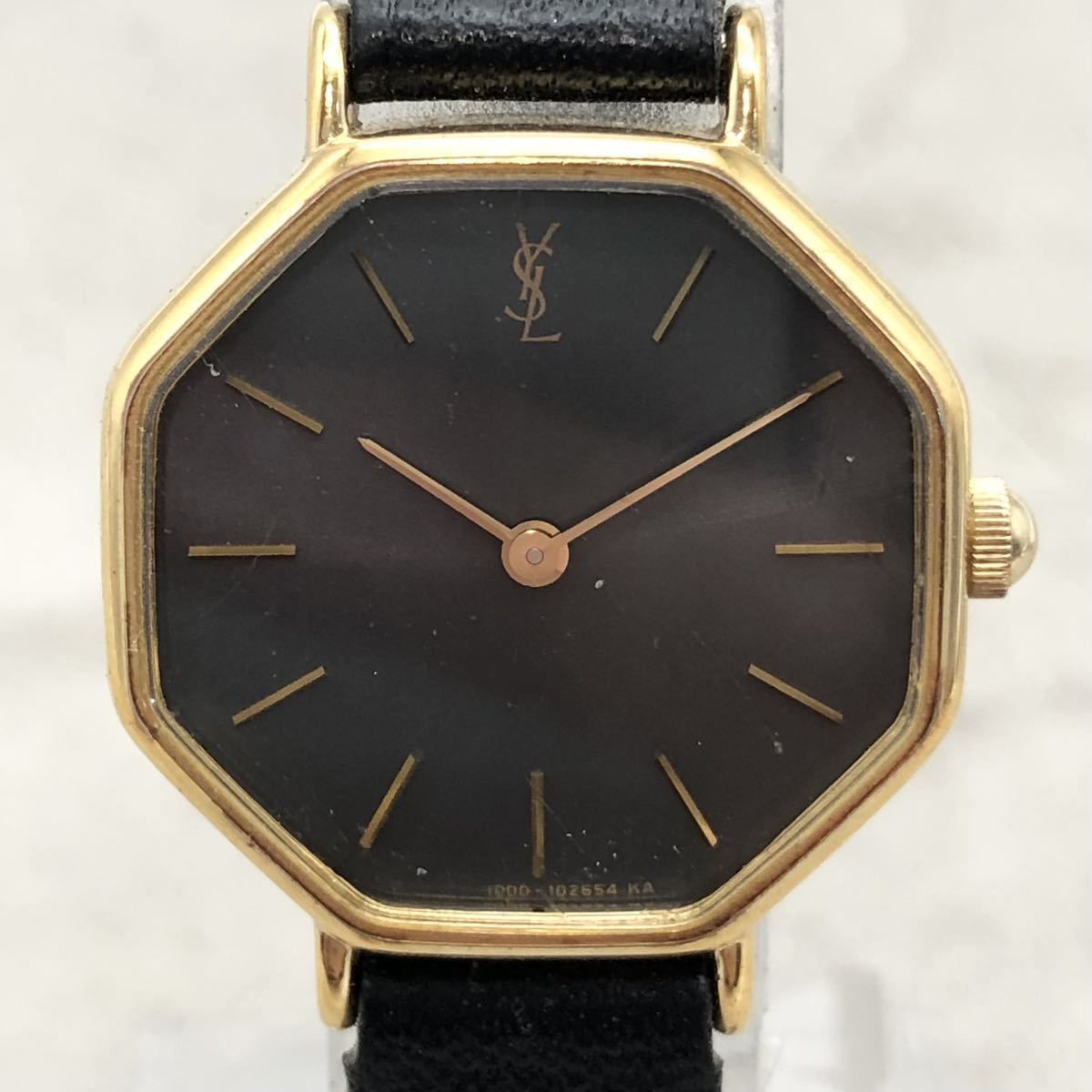 FN11406R 【1000円スタート!!】Yves Saint Laurent イヴ サンローラン QUARTZ クォーツ 腕時計 不動品【ジャンク】_画像2