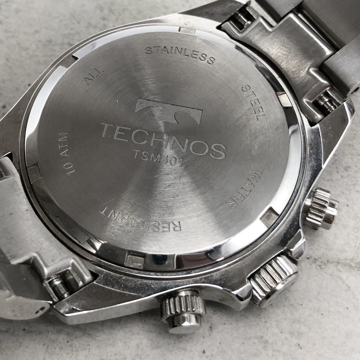 FN11486L【電池交換済み】TECHNOS テクノス TSM401 QUARTZ クォーツ メンズ 腕時計 稼働品 【早い者勝ち!!】_画像5