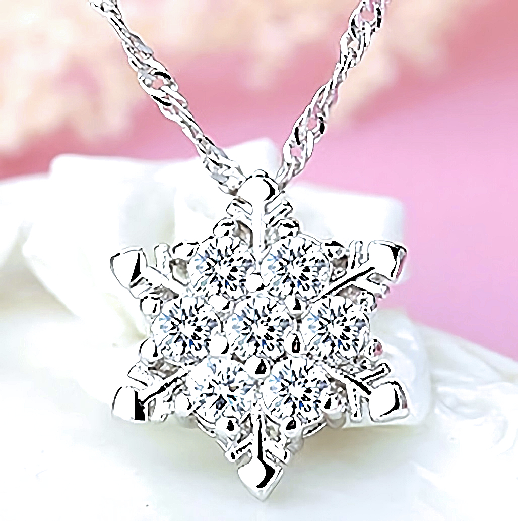  новый товар 1 иен ~* бесплатная доставка * снег. кристалл snow crystal Kiyoshi . diamond платина отделка 925 серебряный подвеска день рождения подарок путешествие ряд выходных дней весна подарок доставка внутри страны 