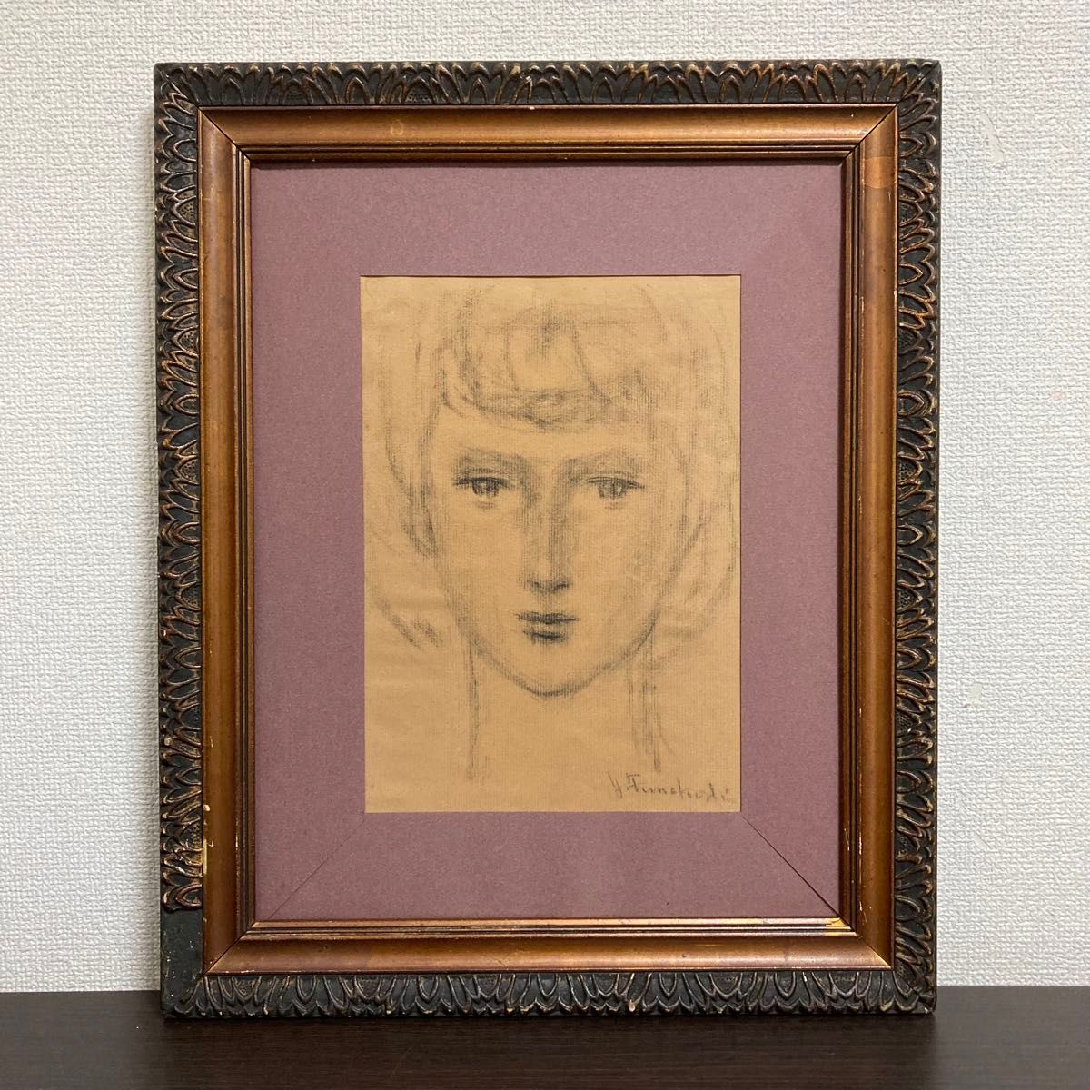 特別出品】船越保武「女の顔」真筆デッサン 直筆サイン 絵画 特別出品】船越保武「女の顔」真筆デッサン 直筆サイン 絵画