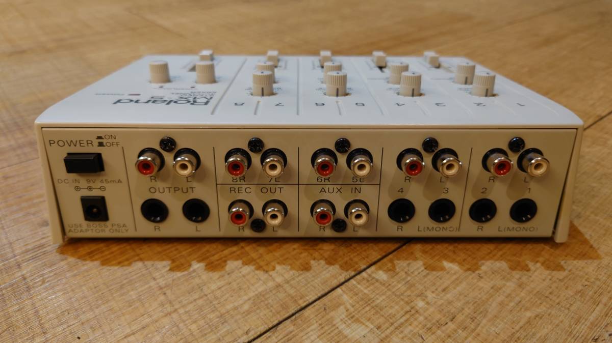 【Roland】MX-5★STEREO 4CHANNEL(8ch) MIXER★奇跡の超美品完動品！★アナログミキサー★ローランド★電池駆動可能★DTM★レコーディング_画像6