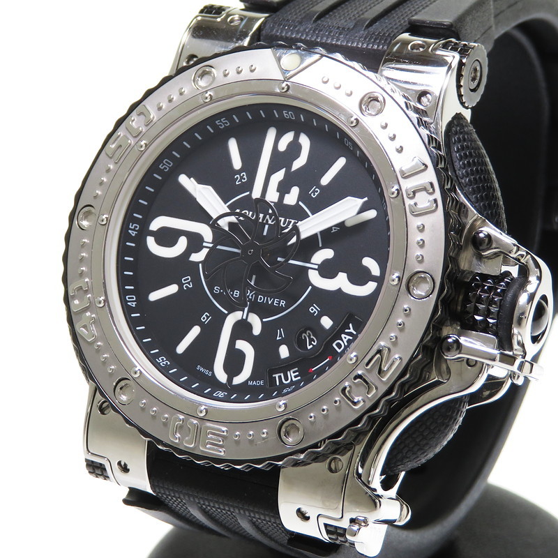 AQUANAUTIC/アクアノウティック キングサブコマンダー KSP2202 腕時計 ステンレススチール/ラバー 自動巻き/オートマ 黒 メンズの画像1