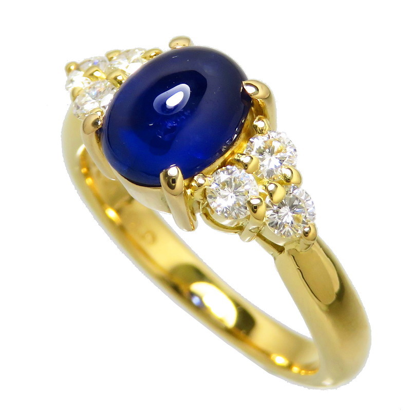 人気新品 11号K.UNO/ケイウノ サファイア 2.00ct ダイヤモンド 計0.37ct リング・指輪 K18ゴールド 5.2g レディース イエローゴールド