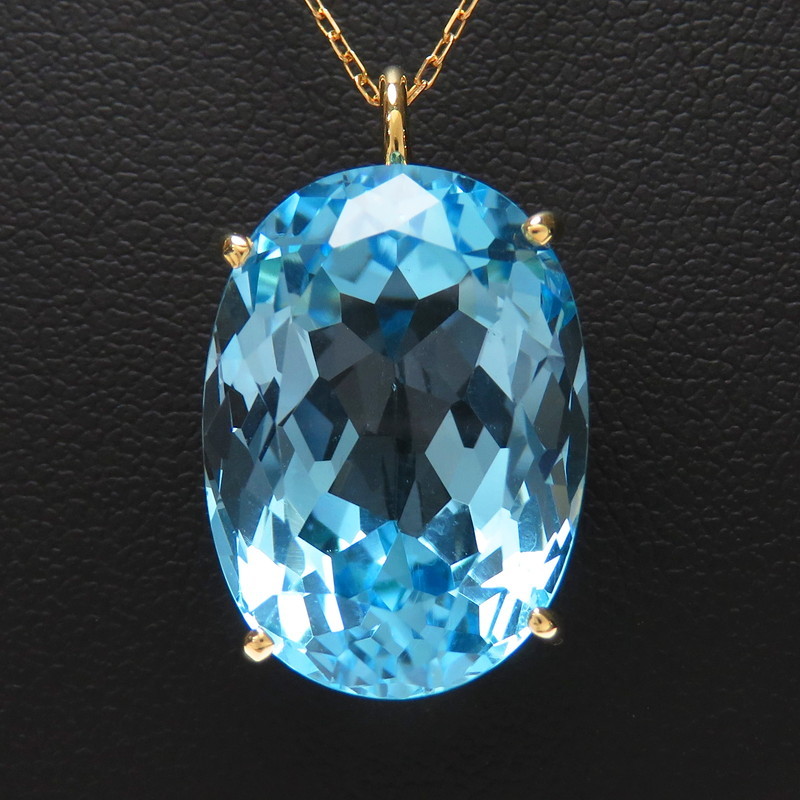 ブルートパーズ 18.15ct ネックレス K18ゴールド 6.4g 45cm レディース_画像6