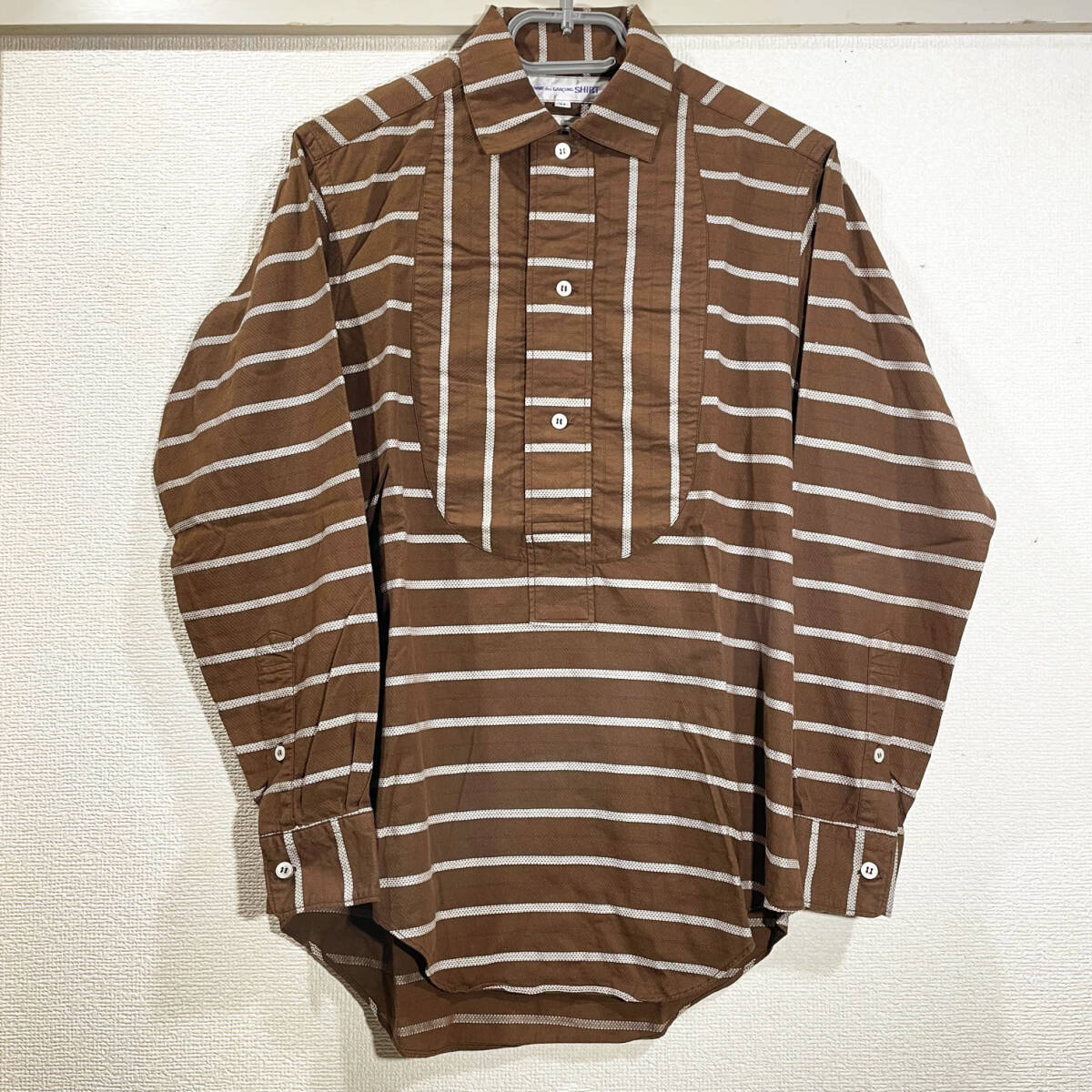 即決 入手困難 COMME des GARCONS SHIRT コム デ ギャルソン シャツ ボーダーストライプ プルオーバーシャツ フランス製 M_画像1