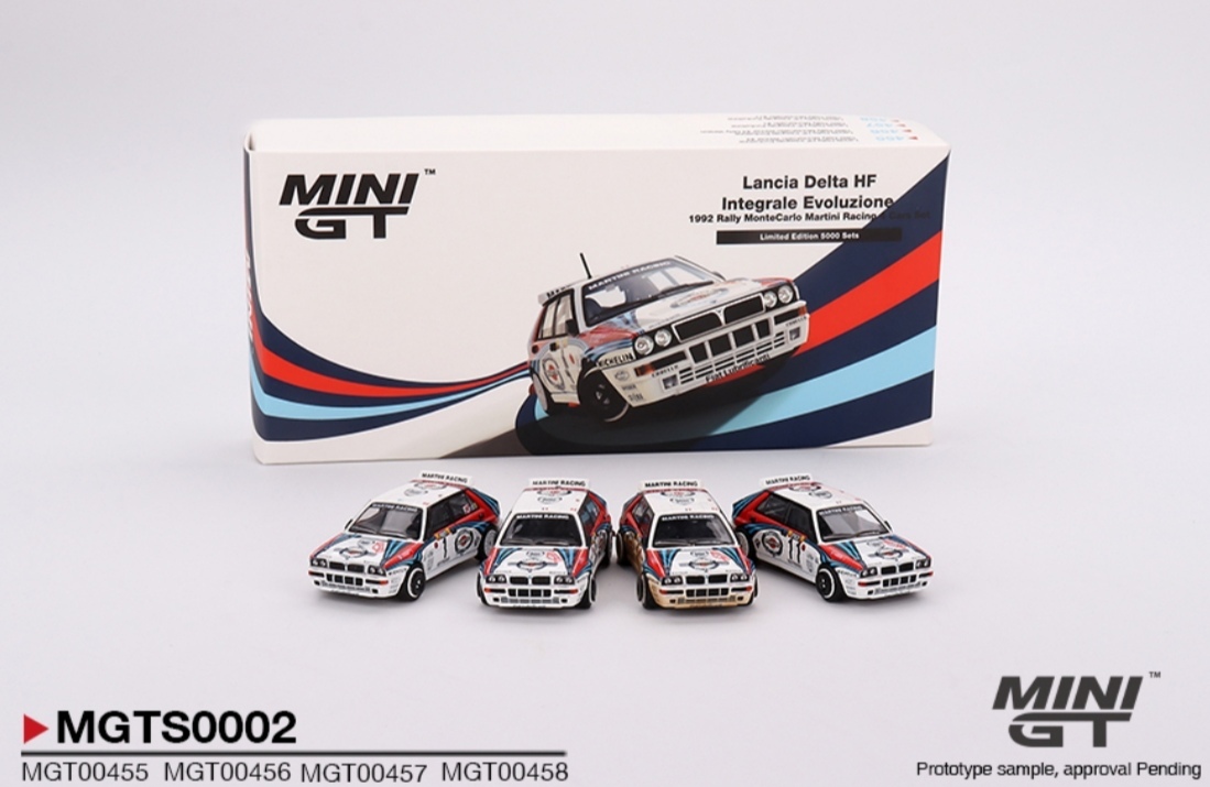 即決！ ミニGT MINI GT 1/64 ランチア デルタ HF インテグラーレ エボルツィオーネ 1992 モンテカルロラリー ４台セット 新品・未開封品の画像2