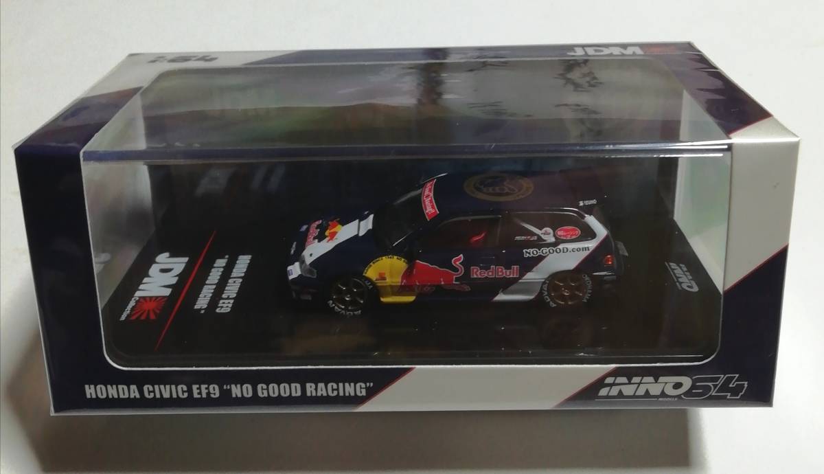 即決！ イノモデル INNO64 1/64 ホンダ グランド シビック EF9 No Good Racing Redbull 翼をさずける 新品・未開封品_画像1