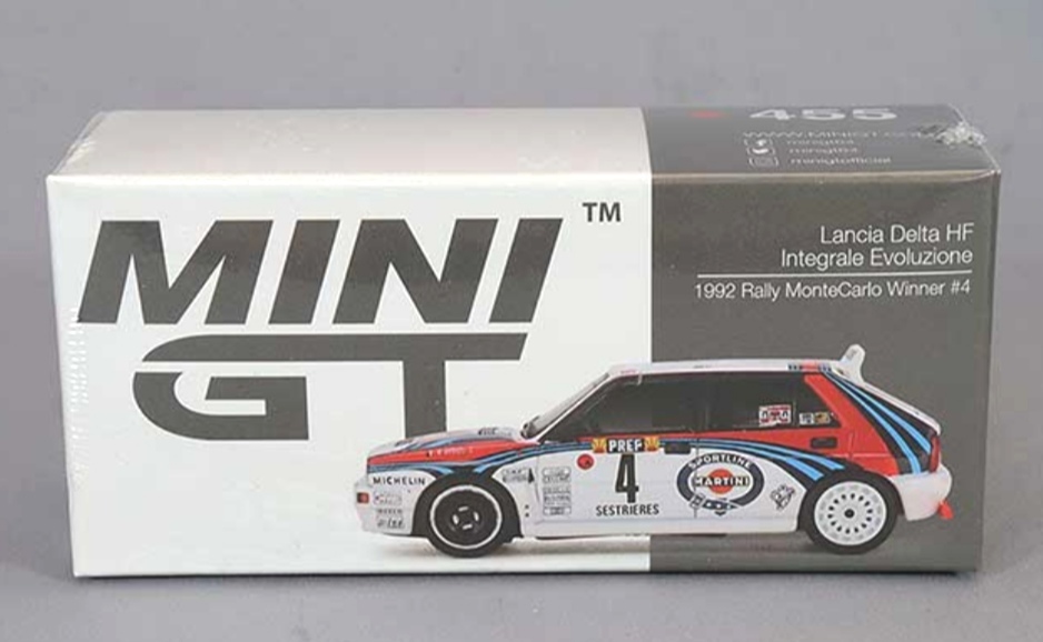 即決！ ミニGT MINI GT 1/64 ランチア デルタ HF インテグラーレ エボルツィオーネ 1992 モンテカルロラリー ウィナー #4 新品・未開封品の画像1
