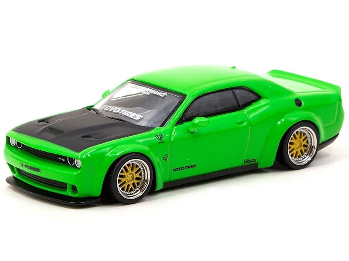 ターマックワークス 1/64 LB-WORKS ダッジ チャレンジャー SRT ヘルキャット グリーン Tarmac Works Dodge Challenger ミニカー_画像2