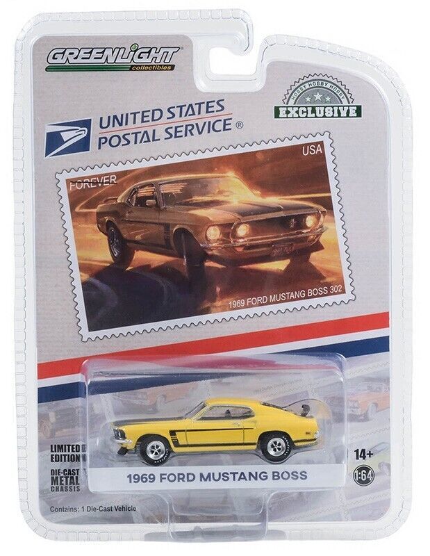 グリーンライト 1/64 フォード マスタング BOSS 302 イエロー GREENLIGHT FORD MUSTANG PONY CAR STAMP COLLECTION_画像3