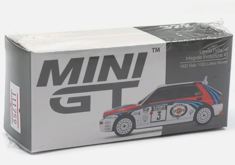 MINI GT 1/64 ランチア デルタ HF インテグラーレ エボルツィオーネ #3 1000湖ラリー 優勝 マルティニ Lancia Delta Martiniの画像4