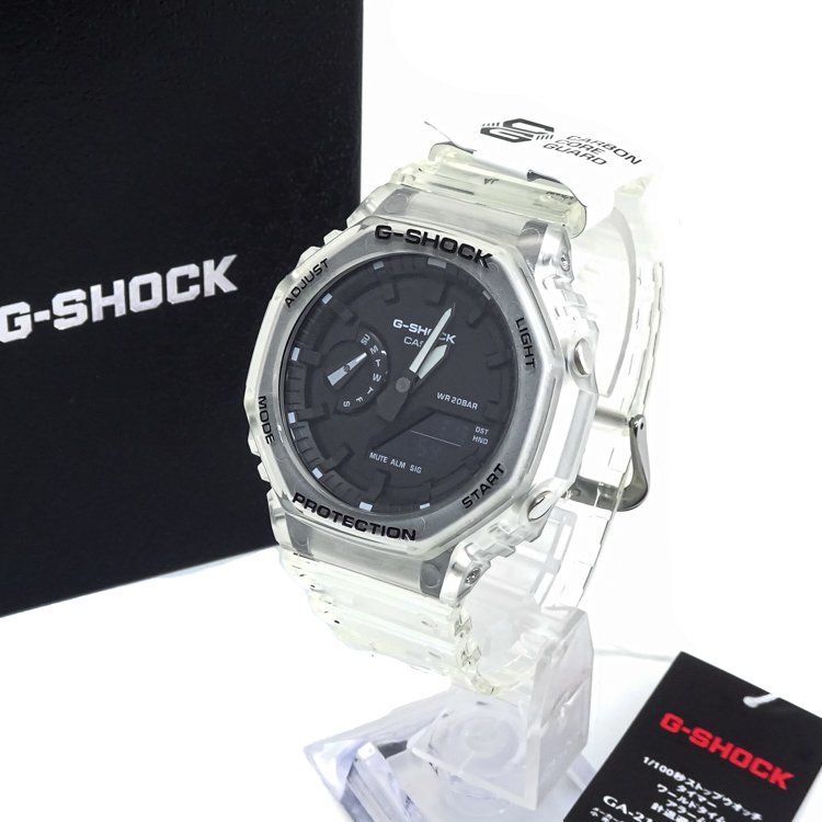 【1円/未使用品】カシオ CASIO G-SHOCK 2100 スケルトンシリーズ ウォッチ 腕時計 GA-2100SKE クォ－ツ カーボン 黒文字盤 アナデジ 40181_画像1