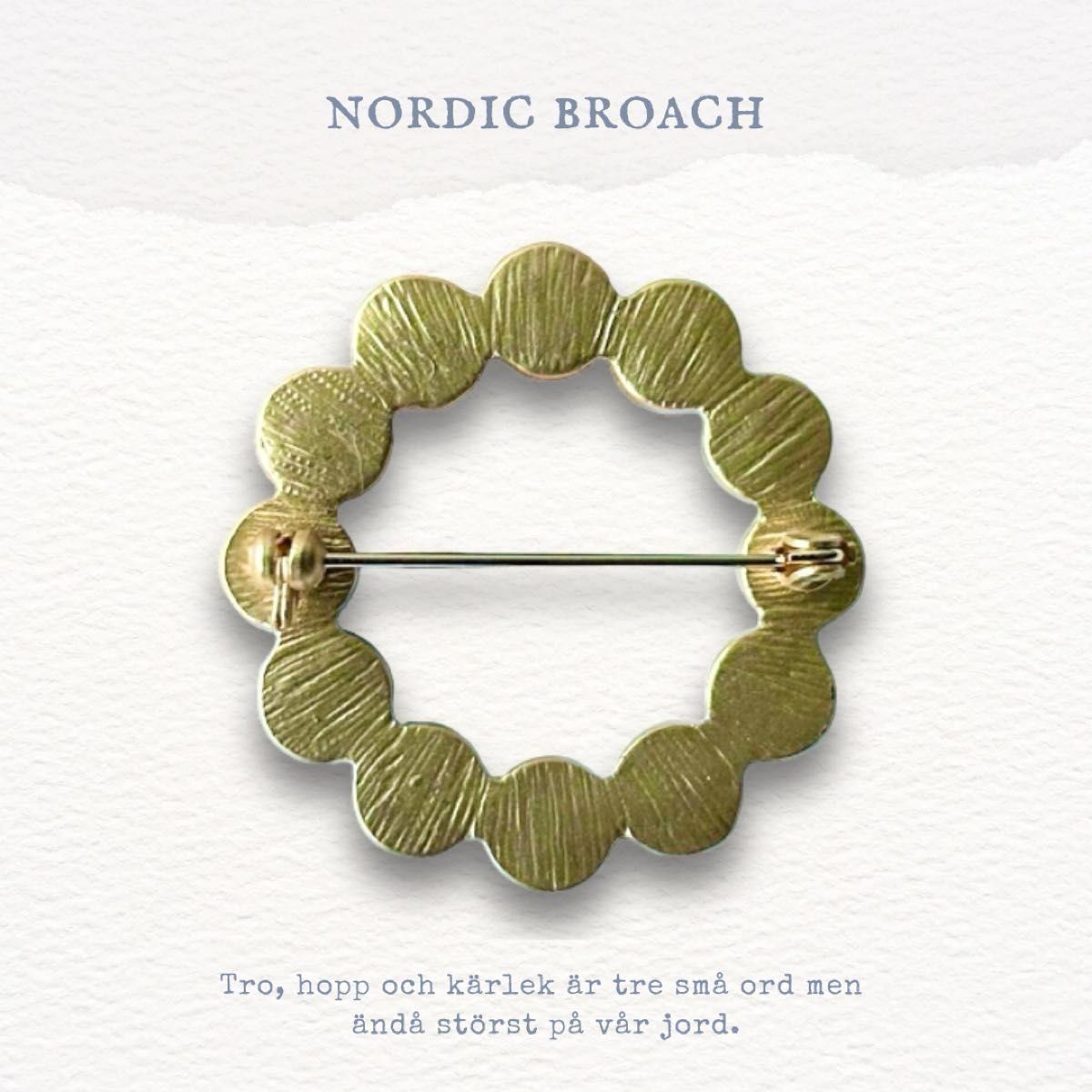 Nordic broach 北欧風 ブローチ サークル グリーン ミナペルホネンお好きな方に